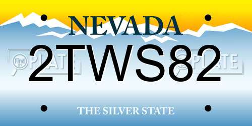 2TWS82 Nevada License Plate