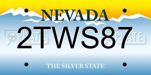 2TWS87 Nevada License Plate