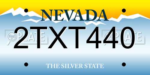 2TXT440 Nevada License Plate