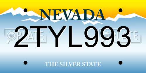 2TYL993 Nevada License Plate