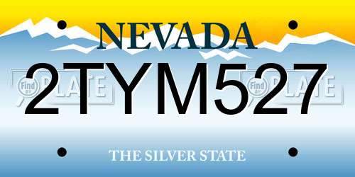 2TYM527 Nevada License Plate