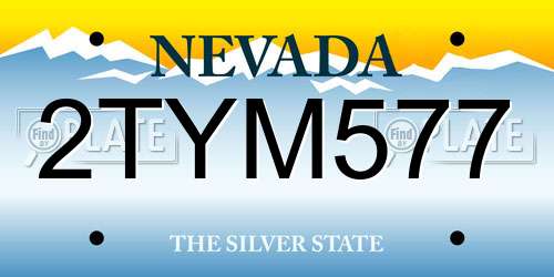 2TYM577 Nevada License Plate