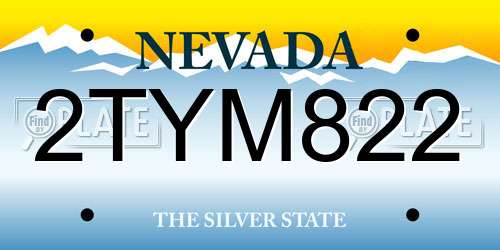 2TYM822 Nevada License Plate