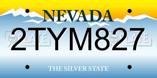 2TYM827 Nevada License Plate
