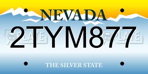 2TYM877 Nevada License Plate
