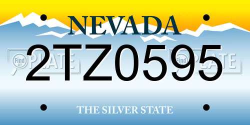 2TZ0595 Nevada License Plate