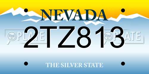 2TZ813 Nevada License Plate