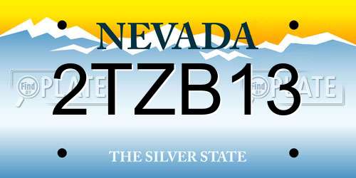 2TZB13 Nevada License Plate