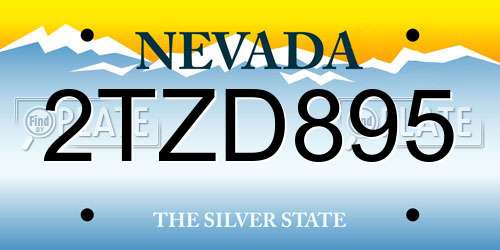 2TZD895 Nevada License Plate
