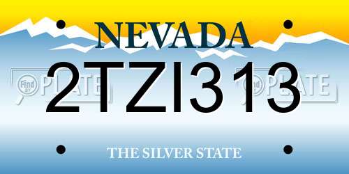 2TZI313 Nevada License Plate