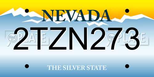 2TZN273 Nevada License Plate