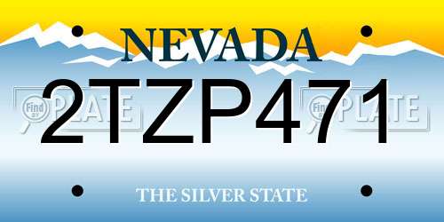 2TZP471 Nevada License Plate