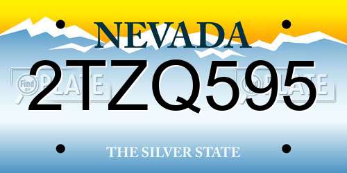 2TZQ595 Nevada License Plate
