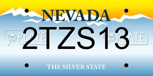 2TZS13 Nevada License Plate