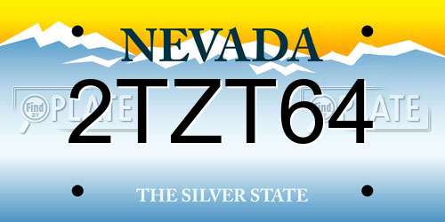 2TZT64 Nevada License Plate