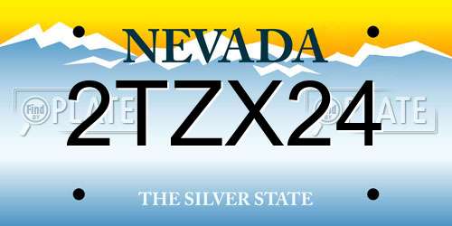 2TZX24 Nevada License Plate