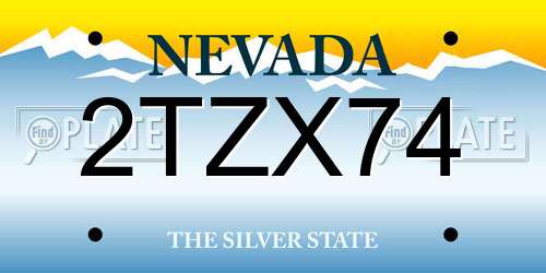 2TZX74 Nevada License Plate