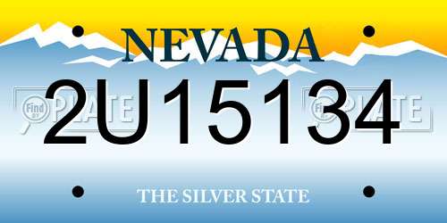 2U15134 Nevada License Plate