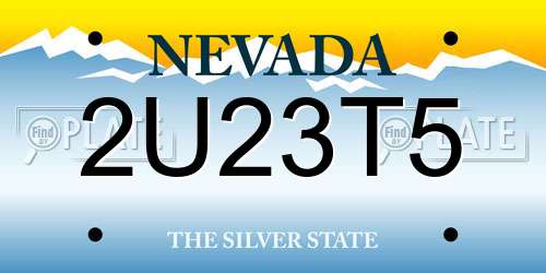 2U23T5 Nevada License Plate