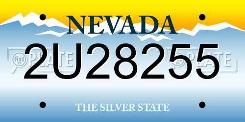 2U28255 Nevada License Plate
