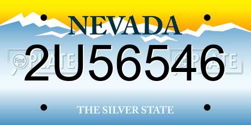 2U56546 Nevada License Plate