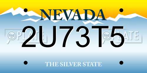 2U73T5 Nevada License Plate
