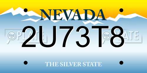 2U73T8 Nevada License Plate