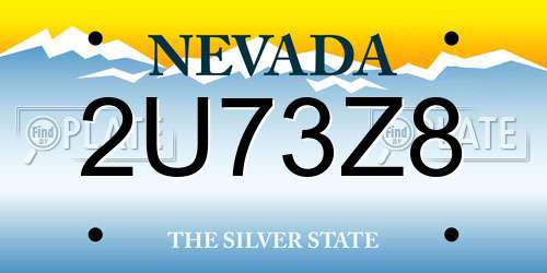 2U73Z8 Nevada License Plate