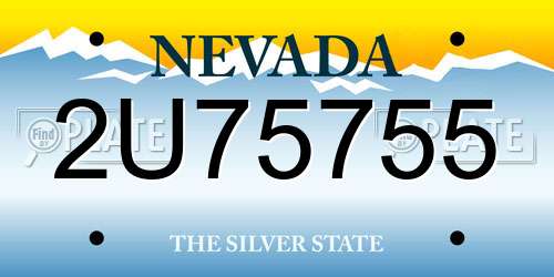 2U75755 Nevada License Plate
