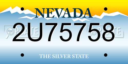 2U75758 Nevada License Plate