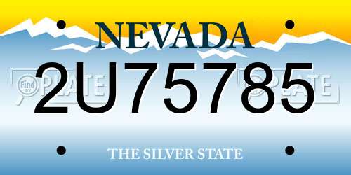 2U75785 Nevada License Plate