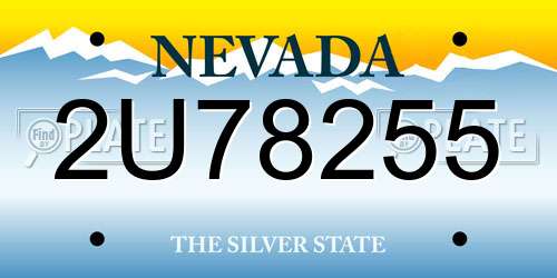 2U78255 Nevada License Plate