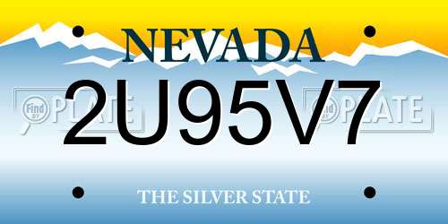 2U95V7 Nevada License Plate
