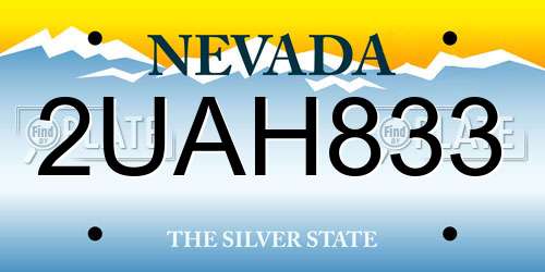 2UAH833 Nevada License Plate