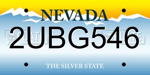 2UBG546 Nevada License Plate