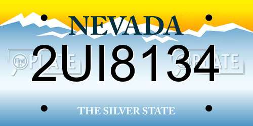 2UI8134 Nevada License Plate
