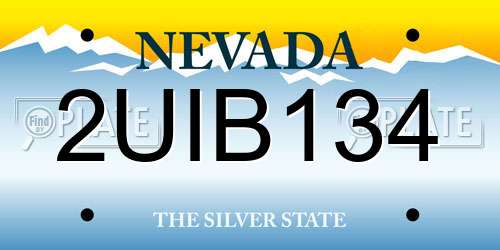 2UIB134 Nevada License Plate