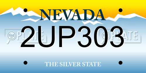 2UP303 Nevada License Plate