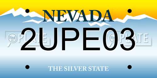 2UPE03 Nevada License Plate