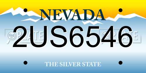 2US6546 Nevada License Plate