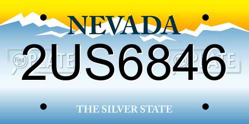 2US6846 Nevada License Plate