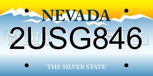 2USG846 Nevada License Plate