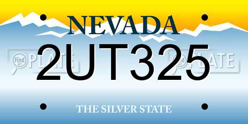 2UT325 Nevada License Plate