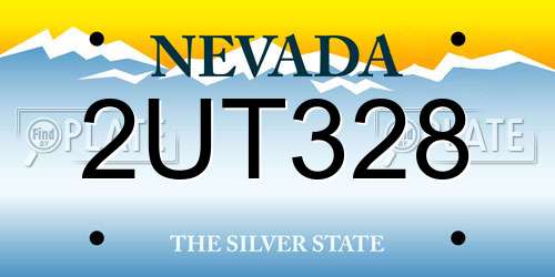 2UT328 Nevada License Plate