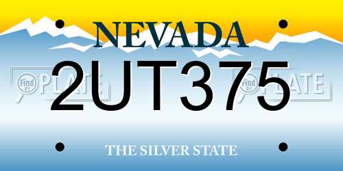 2UT375 Nevada License Plate
