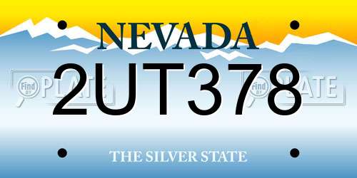 2UT378 Nevada License Plate
