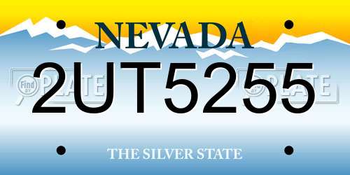 2UT5255 Nevada License Plate