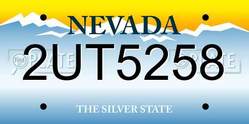 2UT5258 Nevada License Plate