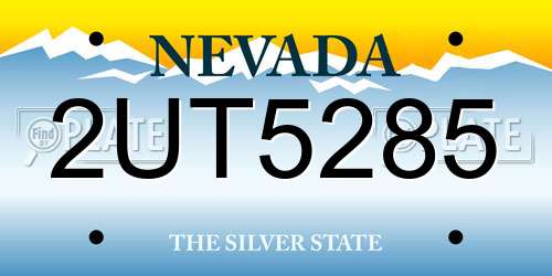 2UT5285 Nevada License Plate