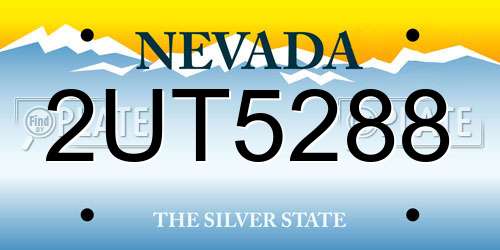 2UT5288 Nevada License Plate